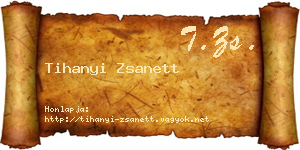 Tihanyi Zsanett névjegykártya